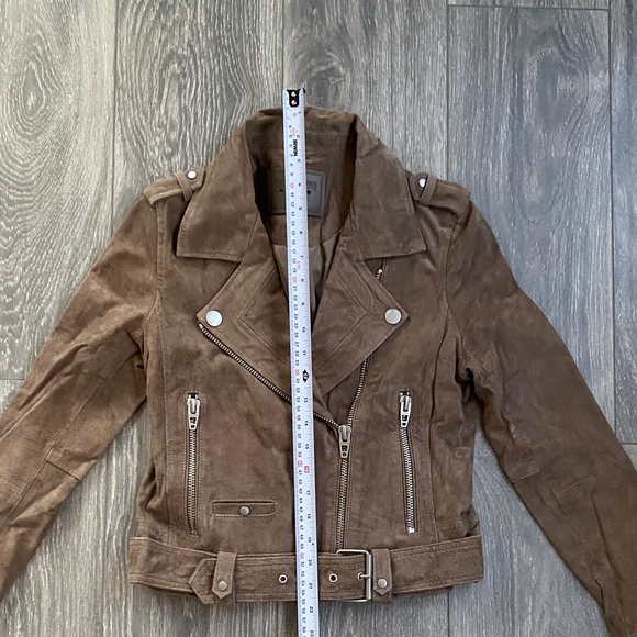Blank NYC - Taupe Suede Leather Biker Jacket - Size XS - Picture 9 of 14
